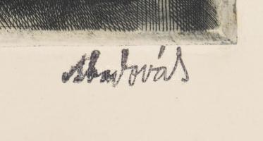 Aba-Novák Vilmos (1894-1941): Bibliai jelenet (cím nélkül). Rézkarc, papír, nyomtatott jelzéssel, la...