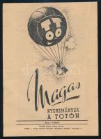 1955 Bp. Honvéd - FC Partizán (Belgrád) nemzetközi labdarúgó mérkőzés füzete, hátoldalán TOTÓ reklám...