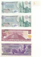 Mexikó 1973-1975. 10P (2xklf) + 1976. 20P + 1982. 100P + tematikailag hozzáillő pecsételt bélyeggel ...