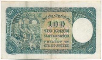 Szlovákia 1940. 100K "SPECIMEN" (minta) perforációval, csehszlovák bélyeggel T:F
Slovakia...