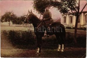 Magyar katona lovon / Hungarian military, soldier with horse. photo (vágott / cut)