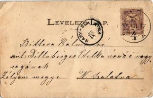 1901 Arad, Garten des Generalmajors / Vártemplom, Várparancsnoksági épület kertje. Berger Manó kiadá...