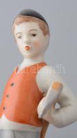 Drasche favágó fiú, kézzel festett, jelzett, hibátlan, m: 15,5 cm