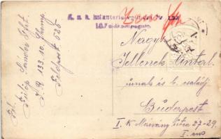 1918 Isonzo-Armee 1915 feliratú jelvény képe tábori postai levelezőlapon / WWI Austro-Hungarian K.u....