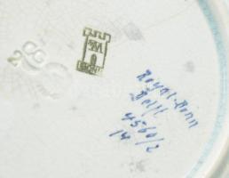 Royal Bonn Delft kínáló. XIX. sz., kézzel festett és domború mintákkal, jelzett, mázrepedéssel, repe...