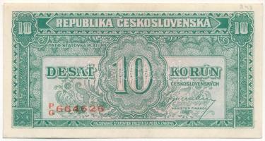 Csehszlovákia 1945. 10K T:F szép papír Czechoslovakia 1945. 10 Korun C:F fine paper Krause P#60