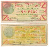 Mexikó / Oaxaca 1915. 1P (2xklf) T:F, erős de ázott? papír, VG, lyukak
Mexico / Oaxaca 1915. 1 Peso...