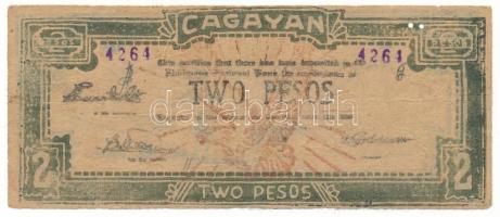 Mexikó / Cagayan DN(1942) 2P T:F-VG, lyukak Mexico / Cagayan ND(1942) 2 Pesos C:F-VG, holes Krause P#S189