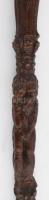 Sétabot. Rendkívül gazdag faragással, emberalakokkal, férfi fej fogórésszel díszített, faragott és p...
