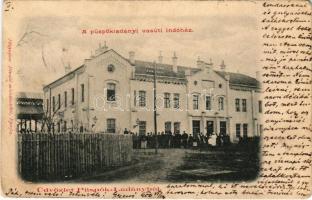 1900 Püspökladány, Vasúti indóház, vasútállomás. Divald (EK)