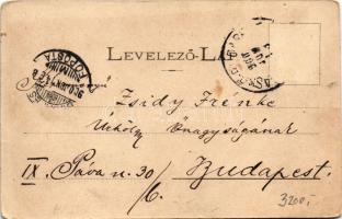 1900 Püspökladány, Vasúti indóház, vasútállomás. Divald (EK)