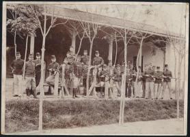 1904 Horvát-szlavón csendőrparancsnokság fotója 24x17 cm / Croatian-Slavonian gendarmes