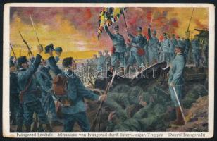 1916 Budapest helyi képeslap 2 bélyeges bérmentesítéssel és levélzáróval