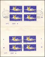 1961 Vénusz-rakéta Á.NY fogazott és vágott kisív rakétával, csillaggal, azonos 0987 sorszámmal felül...