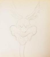 Móra László (1947-): Vázlatok, vázlatfüzet színes és grafitceruzás vázlatokkal, jelzett, 24×20 cm