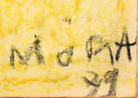 Móra László (1947-): Vázlatok, vázlatfüzet színes és grafitceruzás vázlatokkal, jelzett, 24×20 cm