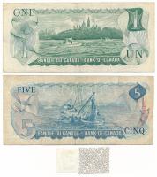Kanada 1972. 5$ tematikailag hozzáillő bélyeggel + 1973. 1$ tematikailag hozzáillő pecsételt bélyegg...