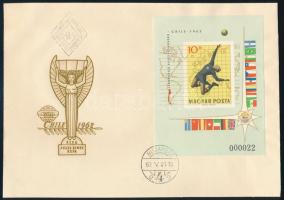 1962 Chilei Labdarugó VB vágott blokk FDC