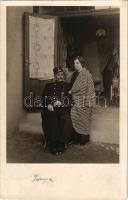 Brassó, Kronstadt, Brasov; K.u.K. katona a feleségével / WWI Austro-Hungarian soldier with his wife. photo