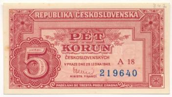 Csehszlovákia 1949. 5K T:AU Czechoslovakia 1949. 5 Korun C:AU Krause P#68