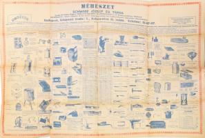 Méhészet, Schwarz József és Társa Budapest termékismertető plakát, árakkal, 62×96 cm