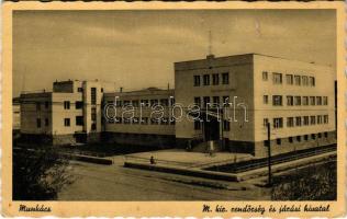 Munkács, Mukacheve, Mukacevo; M. kir. rendőrség és járási hivatal. Schönfeld Henrik kiadása / police headquarters, district office (EK)