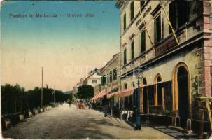 1917 Metkovic, Glavna ulica / main street, Hotel Austria, shop + "K.u.K. Zensurstelle Karlovac Zensuriert Pregledano 6" (EK)