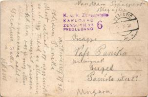 1917 Metkovic, Glavna ulica / main street, Hotel Austria, shop + "K.u.K. Zensurstelle Karlovac ...
