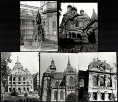 cca 1960 Vegyes fotó tétel, 9 db, közte lőcsei (2 db), kassai (2 db), iglói és pozsony (1-1 db), 2 d...