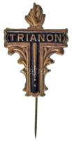 ~1920. "Trianon" festett bronz gyászjelvény (30x21mm) T:AU