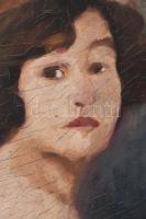 Jelzés nélkül, XX. sz. első fele: Női arckép. Olaj, karton, 23,5×18,5 cm