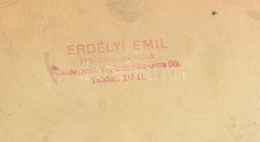 Jelzés nélkül, XX. sz. első fele: Lány. Olaj, vászon, kartonon, hátoldalán ceruza tanulmányrajzokkal...