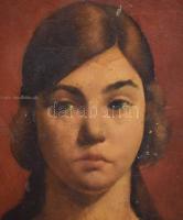 Olvashatatlan jelzéssel (Berda Ernő?): Lány arcképe (1925?). Olaj, karton, kissé sérült, 50,5×38 cm