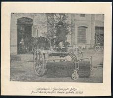 cca 1910 Bátyui seprűgyár által készített utcaseprő gép reklám kartonon 13x11 cm