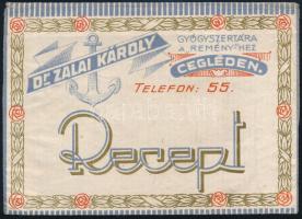 cca 1920 Cegléd, Gyógyszertár a reményhez recept boríték