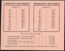 cca 1920 Cegléd, a Keserű testvérek autóbuszvállalatának menetrendje.