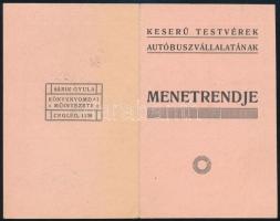 cca 1920 Cegléd, a Keserű testvérek autóbuszvállalatának menetrendje