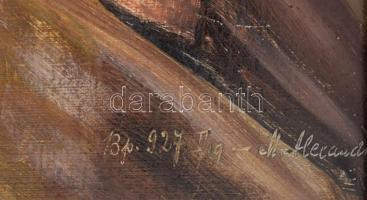 M Alexandru (?) jelzéssel: Pipázó férfi portréja, Bp., 1927. Olaj, karton. Fakeretben. 43x33 cm