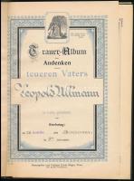 1905 Trauer-Album dem Andenken meines teueren Vaters. Fotó nélkül. Ezüstözött vászon-kötés, kijáró l...