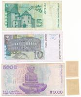Horvátország 1992. 5000D tematikailag hozzáillő bélyeggel + 1993. 5K tematikailag hozzáillő bélyegge...
