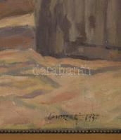 Orosz Gellért (1919-2002): Napfényes utca, 1947. Olaj, vászon, jelezve jobbra lent. Dekoratív, kissé...