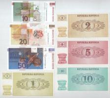 Szlovénia DN(1990) 1T - 10T (4xklf) + 1992. 10T + 20T + 50T T:AU, egyik XF, egyik F
Slovenia ND(199...