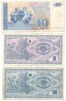 Észak Macedónia DN(1992) 10D + 100D + 1993. 10D T:F-VG, pici szakadások
North Macedonia ND(1992) 10...