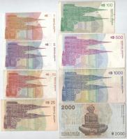 Horvátország 1991. 1D - 1000D (7xklf) + 1992. 2000D T:F, közte egy AU és egy VG szakadás
Croatia 19...