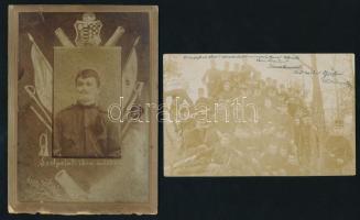 4 darab I. világháborús fotó és fotólap, közte Bölcsey szarajevói műterméből, kopással, felirattal, ...