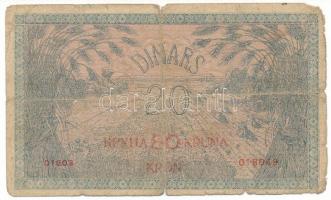 Jugoszlávia / Szerb-Horvát-Szlovén Királyság 1919. 20D piros "80K" felülbélyegzéssel T:VG,...