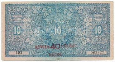 Szerb-Horvát-Szlovén Királyság 1919. 10D piros "40K" felülbélyegzéssel T:F-VG, szakadás
K...