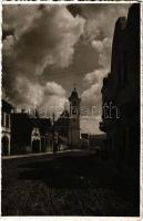 1941 Gyergyószentmiklós, Gheorgheni; utca, templom / street view, church. photo