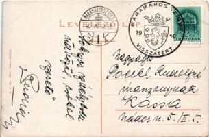 1940 Máramarossziget, Sighetu Marmatiei; Fő tér, piac, templom / main square, market, church + &quot...