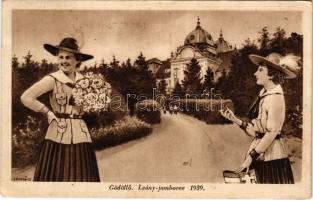 1939 Gödöllő, leány jamboree, I. Pax Ting leánycserkész világtalálkozó, Királyi kastély s: Sávely D. + "I. PAX TING GÖDÖLLŐ" So. Stpl. (EK)